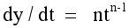 derivative of the power function