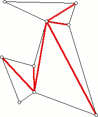A triangulated polygon whose internal diagonals form a tree