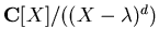 ${\bf C}[X]/((X-\lambda)^d)$