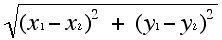 Formula for Euclidean distance
