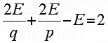 Equation relating p, q, and E