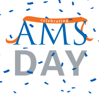 Celebrating AMS Day. Image with confetti around words.