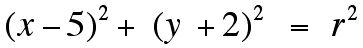 equation of a circle centered at (5, -2)
