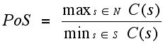 Price of stability equation