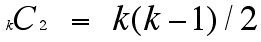 Equation counting wasy to select 2 things from k things