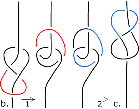 S-knot to Z-knot figure-eight deformation