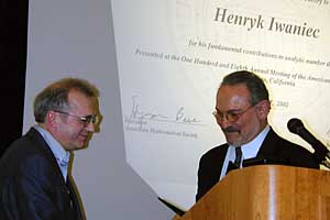 Henryk Iwaniec receives Cole Prize