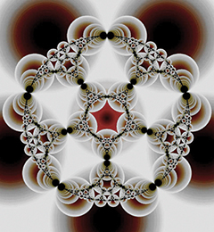 Mathematical art made from circles in a pentagonal arrangement