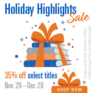 Holiday Highlights Sale. Image of book pile with bow by Alla Grishina iStock/Getty images. 35% off select titles Nov 29-Dec 29 Shop now.