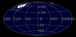 celestial sphere with white highlighting square