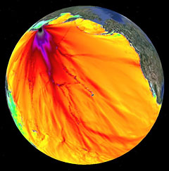 Plot of max wave amplitudes from March 2011 tsunami