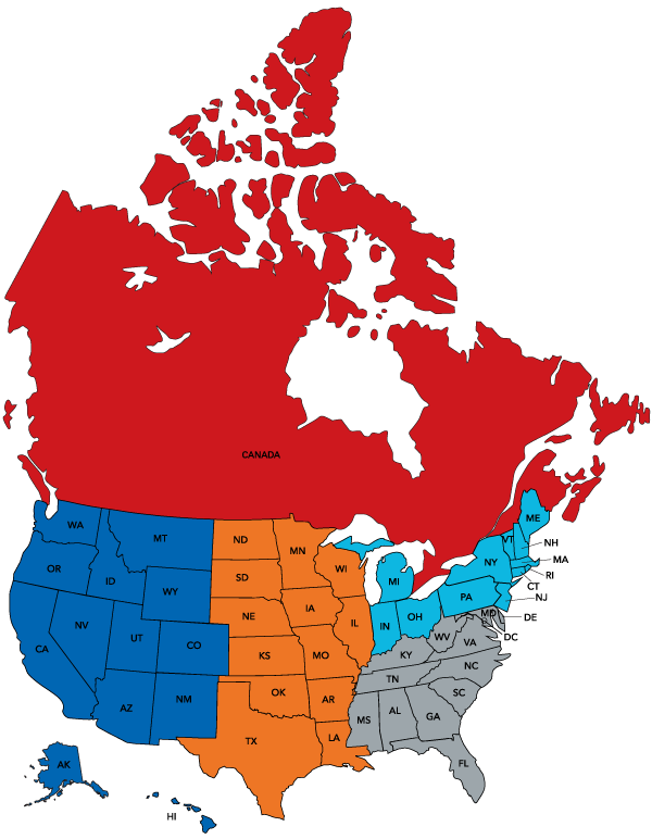 USA Map with regions