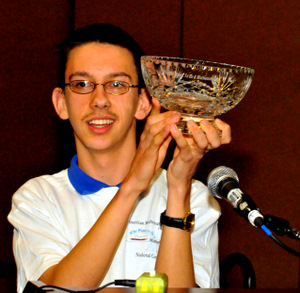 Evan with the trophy
